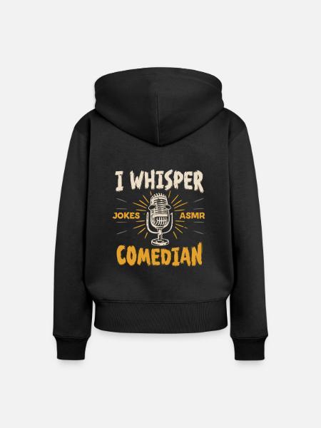 Asmr Whispering Asmr Enthusiast Mindfulness - Frauen Premium Bio Zip Hoodie - Schwarz