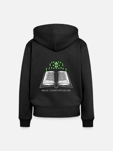 Geschenk Für Buchliebhaber Mit - Frauen Premium Bio Zip Hoodie - Schwarz