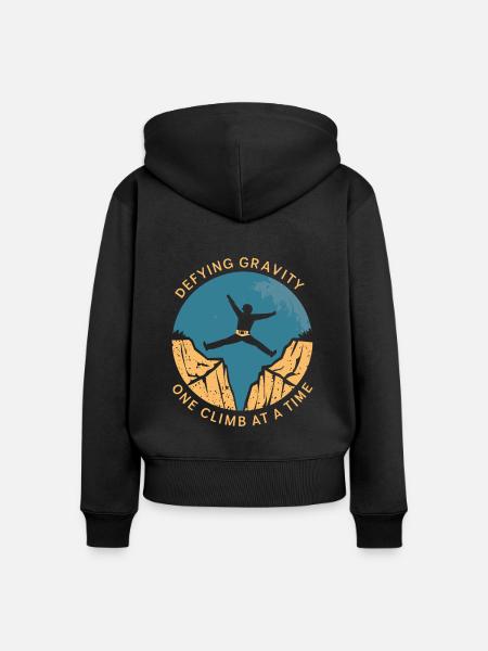 Klettern Outdoor-abenteuer Bouldern - Frauen Premium Bio Zip Hoodie - Schwarz
