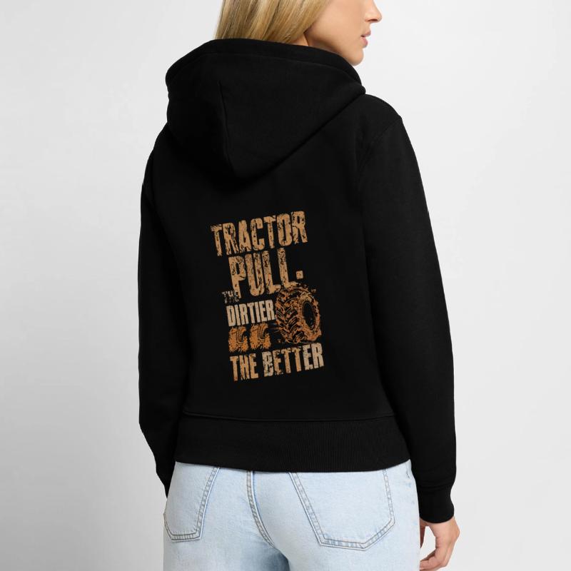Tractor Pulling Tractor Pulling Tractor Power Farm Frauen Premium Bio Zip Hoodie