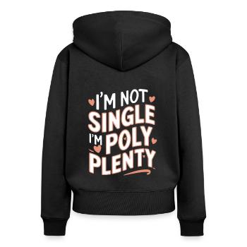Communauté polyamoureuse Parentalité polyamoureuse - Sweat à capuche zippé Premium bio Femme - noir - Dos - Julia (174cm)