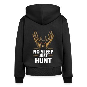 Erlebe Die Spannung Der Hirschjagd Im Wald Mit - Frauen Premium Bio Zip Hoodie - Schwarz - Hinten - Julia (174cm)