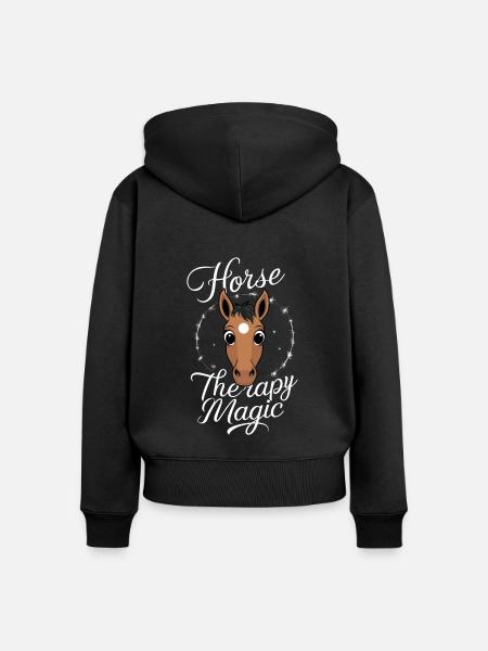 Heilung Durch Pferdetherapie Und Therapeutisches - Frauen Premium Bio Zip Hoodie - Schwarz