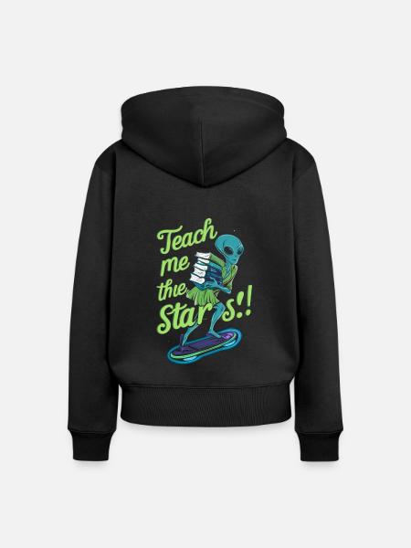 Lehrerleben Extraterrestrisches Sci-Fi Abenteuer - Frauen Premium Bio Zip Hoodie - Schwarz