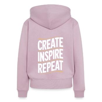 Sculpteurs de sable professionnels sur la plage du - Sweat à capuche zippé Premium bio Femme - rose poudré - Dos - Julia (174cm)