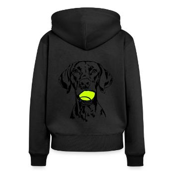 Vizsla Ball Ball Junkie Dogs Wilsigns - Women's Premium Organic Zip Hoodie - black - Back - Julia (174cm)