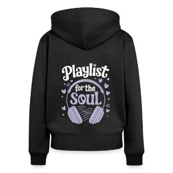 Chill Vibes Amateur de musique décontractée Relaxante - Sweat à capuche zippé Premium bio Femme - noir - Dos - Julia (174cm)
