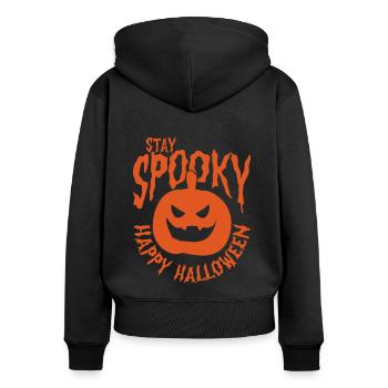 Stay Spooky Halloween Pumpkin - Women's Premium Organic Zip Hoodie - black - Back - Julia (174cm)