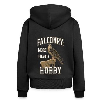 Explorez l’art de la fauconnerie avec de magnifiques oiseaux - Sweat à capuche zippé Premium bio Femme - noir - Dos - Julia (174cm)