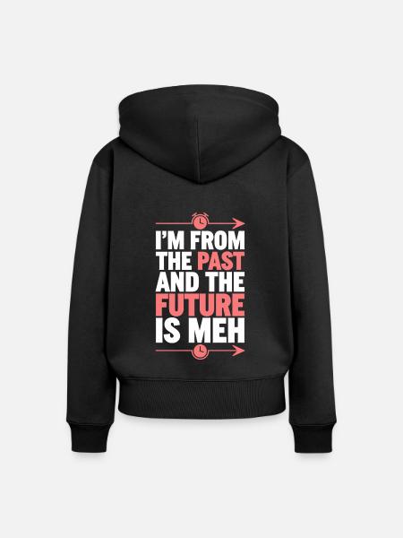 Zeitreise-sci-fi-enthusiast Und Zeitmaschine - Frauen Premium Bio Zip Hoodie - Schwarz