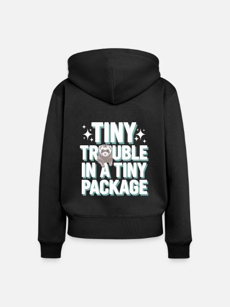 Frettchenbesitzer, Frettchenliebhaber, Süßes - Frauen Premium Bio Zip Hoodie - Schwarz