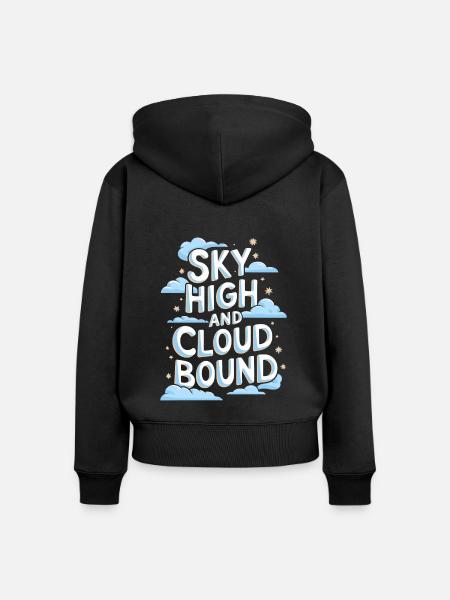 Wolkenblick, Entspannender Himmel, Verträumte - Frauen Premium Bio Zip Hoodie - Schwarz