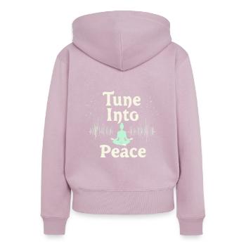 Musicothérapie, Guérison émotionnelle, Relaxation - Sweat à capuche zippé Premium bio Femme - rose poudré - Dos - Julia (174cm)