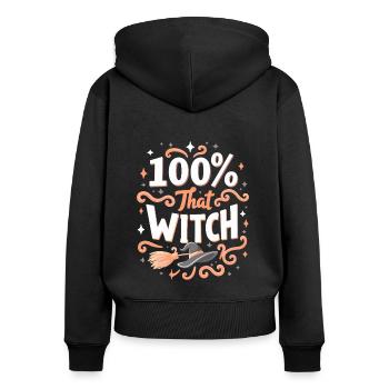 Ich Bin Mir Ziemlich Sicher, Dass Ich Eine - Frauen Premium Bio Zip Hoodie - Schwarz - Hinten - Julia (174cm)