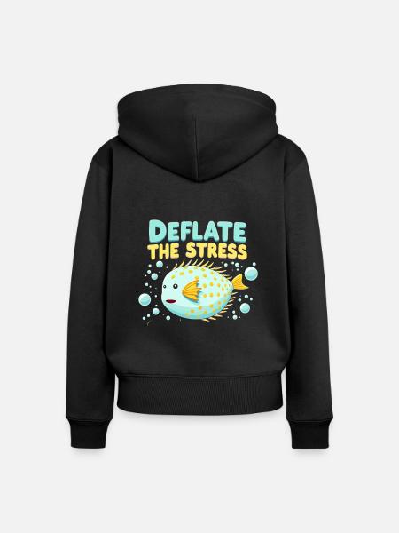 Kugelfisch-meereslebewesen-enthusiasten Quirky - Frauen Premium Bio Zip Hoodie - Schwarz