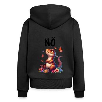 Dinosaur Dinos Saying Nope for Boys and Girls - Women's Premium Organic Zip Hoodie - black - Back - Julia (174cm)