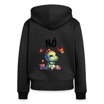 Dinosaur Dinos Saying Nope for Boys and Girls - Women's Premium Organic Zip Hoodie - black - Back - Julia (174cm)