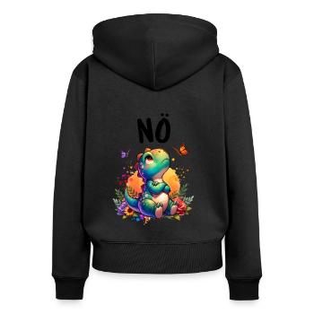 Dinosaur Dinos Saying Nope for Boys and Girls - Women's Premium Organic Zip Hoodie - black - Back - Julia (174cm)