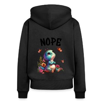 Dinosaur Saying Nope for Boys and Girls - Women's Premium Organic Zip Hoodie - black - Back - Julia (174cm)