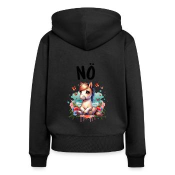 Horse Funny Saying Nope Rider Horse Lover - Women's Premium Organic Zip Hoodie - black - Back - Julia (174cm)
