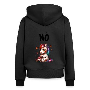 Horse Funny Saying Nope Rider Horse Lover - Women's Premium Organic Zip Hoodie - black - Back - Julia (174cm)