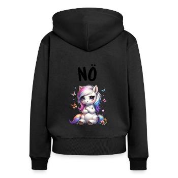 Horse Funny Saying Nope Rider Horse Lover - Women's Premium Organic Zip Hoodie - black - Back - Julia (174cm)