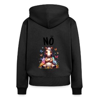 Horse Funny Saying Nope Rider Horse Lover - Women's Premium Organic Zip Hoodie - black - Back - Julia (174cm)