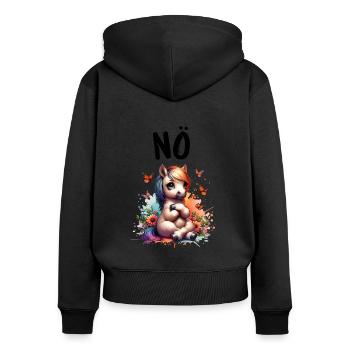 Horse Funny Saying Nope Rider Horse Lover - Women's Premium Organic Zip Hoodie - black - Back - Julia (174cm)