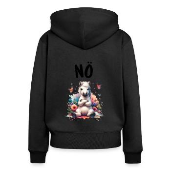 Horse Funny Saying Nope Rider Horse Lover - Women's Premium Organic Zip Hoodie - black - Back - Julia (174cm)