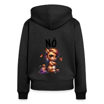 Horse Funny Saying Nope Rider Horse Lover - Women's Premium Organic Zip Hoodie - black - Back - Julia (174cm)