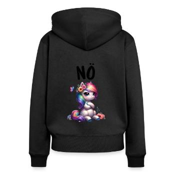 Horse Funny Saying Nope Rider Horse Lover - Women's Premium Organic Zip Hoodie - black - Back - Julia (174cm)
