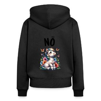 Horse Funny Saying Nope Rider Horse Lover - Women's Premium Organic Zip Hoodie - black - Back - Julia (174cm)
