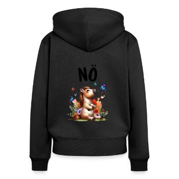 Horse Funny Saying Nope Rider Horse Lover - Women's Premium Organic Zip Hoodie - black - Back - Julia (174cm)