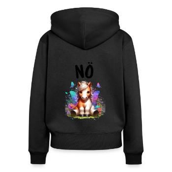 Horse Funny Saying Nope Rider Horse Lover - Women's Premium Organic Zip Hoodie - black - Back - Julia (174cm)