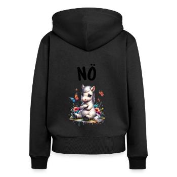 Horse Funny Saying Nope Rider Horse Lover - Women's Premium Organic Zip Hoodie - black - Back - Julia (174cm)