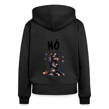 Horse Funny Saying Nope Rider Horse Lover - Women's Premium Organic Zip Hoodie - black - Back - Julia (174cm)