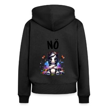 Horse Funny Saying Nope Rider Horse Lover - Women's Premium Organic Zip Hoodie - black - Back - Julia (174cm)
