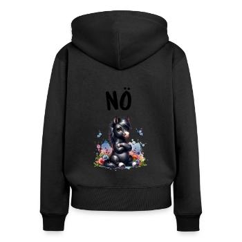 Horse Funny Saying Nope Rider Horse Lover - Women's Premium Organic Zip Hoodie - black - Back - Julia (174cm)