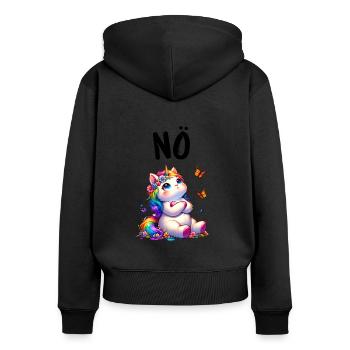 La licorne dit non aux créatures mythiques des garçons et des filles - Sweat à capuche zippé Premium bio Femme - noir - Dos - Julia (174cm)