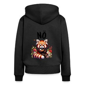 Roter Panda Lustiger Spruch Nö Feuerfuchs - Frauen Premium Bio Zip Hoodie - Schwarz - Hinten - Julia (174cm)