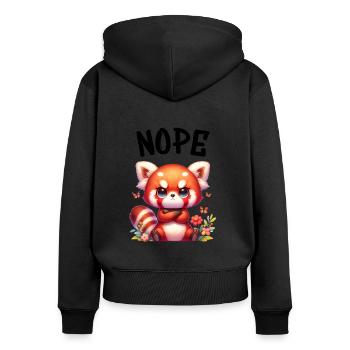 Panda roux Drôle de dicton Nope Renard de Feu - Sweat à capuche zippé Premium bio Femme - noir - Dos - Julia (174cm)