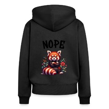 Panda roux Drôle de dicton Nope Renard de Feu - Sweat à capuche zippé Premium bio Femme - noir - Dos - Julia (174cm)
