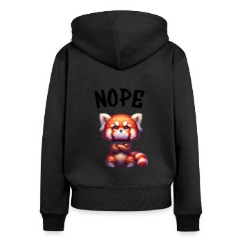 Panda roux Drôle de dicton Nope Renard de Feu - Sweat à capuche zippé Premium bio Femme - noir - Dos - Julia (174cm)