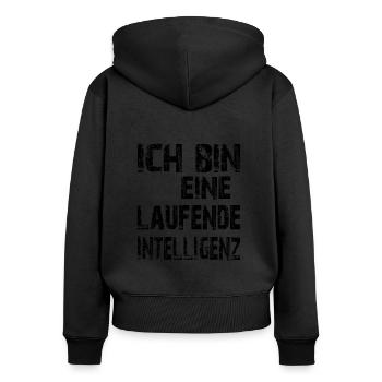 AI Saying I'm a Running Intelligence - Women's Premium Organic Zip Hoodie - black - Back - Julia (174cm)