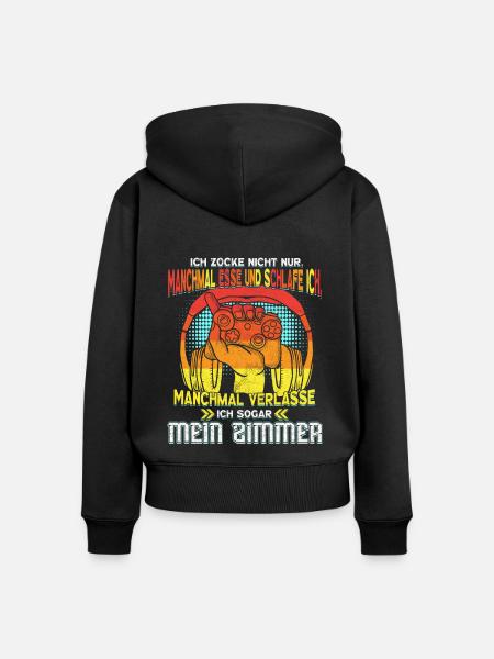 Gaming Spruch Videospiele - Frauen Premium Bio Zip Hoodie - Schwarz