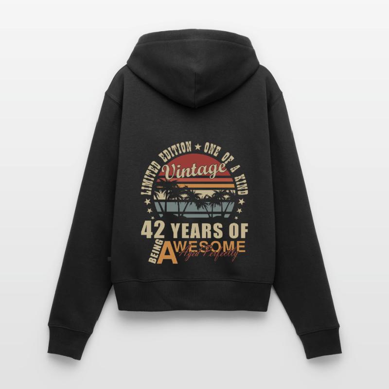 42e 42e ans 42e anniversaire cadeau Sweat à capuche zippé Premium bio Femme