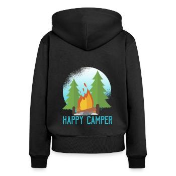 Tente de vacances camping dicton - Sweat à capuche zippé Premium bio Femme - noir - Dos - Julia (174cm)