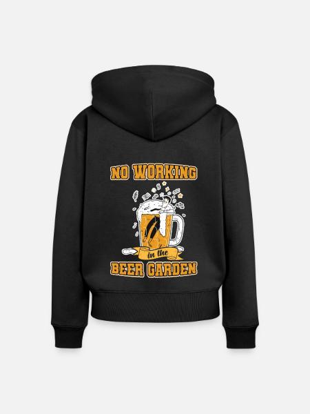 Bier Biergarten Bierfest Bierkrug - Frauen Premium Bio Zip Hoodie - Schwarz
