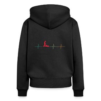 tondeuse à gazon tondre Heartbeat tondre la pelouse cadeau - Sweat à capuche zippé Premium bio Femme - noir - Dos - Julia (174cm)