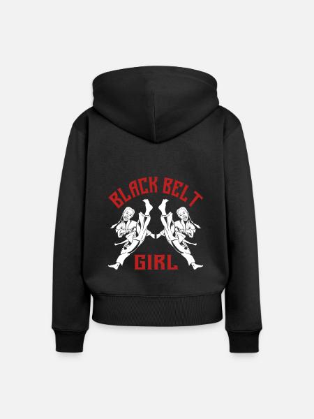 Schwarzer Gürtel Kampfsport - Frauen Premium Bio Zip Hoodie - Schwarz